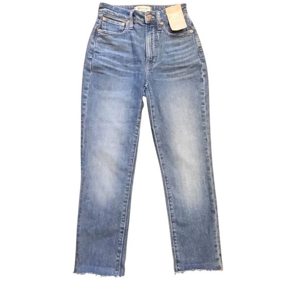 NWT Madewell Jeans Women's 24 Petite Blue Curvy Perfect Vintage Taper High Rise - Picture 1 of 4